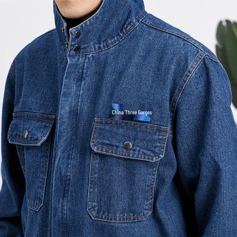 Zhanzhanhu ZZH044 Hooded Denim Work Jumpsuit