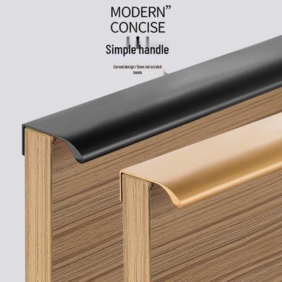 Schwarzer Aluminiumlegierungs-Einbau-Daumenlochgriff für Schränke und Garderoben