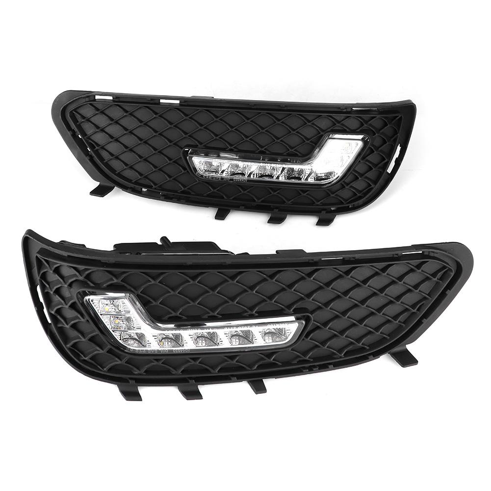 Luz de circulación diurna LED DRL en forma de L Compatible con Mercedes Benz Clase E W212 E180 E200 E260 E320 E400 2009 2010