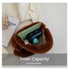 Fashion Love Heart Clutch Bag Versatile Women's 2023 New Fall Winter Large Capacity Shoulder Crossbody Bag Soft Plush Tote Bag