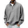 Men's Retro Plaid Zip-Up Sweatshirt Long Sleeve Stand Collar Casual for Fall Winter