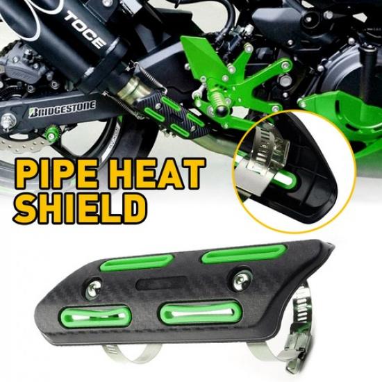 Green Exhaust Heat Pipe Shield Cover Heel Guard For SUZUKI DRZ 400/S/SM/E 00-21