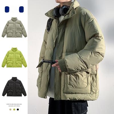 Winter New Men's Korean Style Stand-up Collar Thickened Warm and Cold-resistant Cotton Coat Trend Couple Internet Celebrity Same Style Cotton Jacket