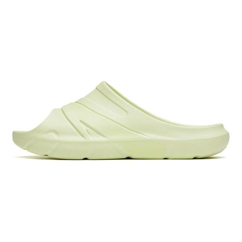 Anta Slip Resistant Abrasion Resistant Rubber Sole Slide Slippers Men's Beige Green 912326996-2