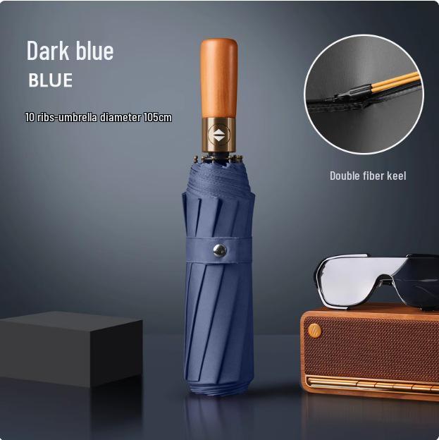 Zakázkový UV černý lepicí deštník proti slunci a dešti – Dámský třídílný design s potiskem loga.