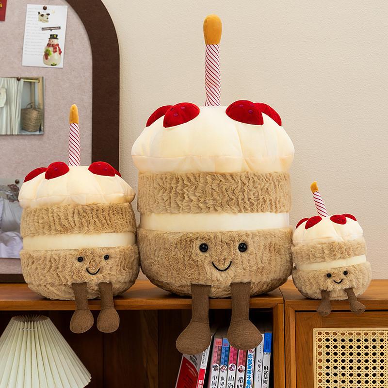 Giocattolo Torta Fragola Peluche Con Imbottitura Morbida in Cotone PP Per Bambini e Ragazze Idee Regalo