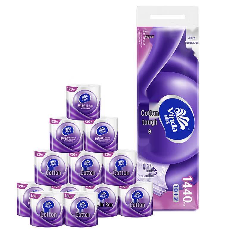 Vinda Cotton Resilient 4-Ply Toilet Paper