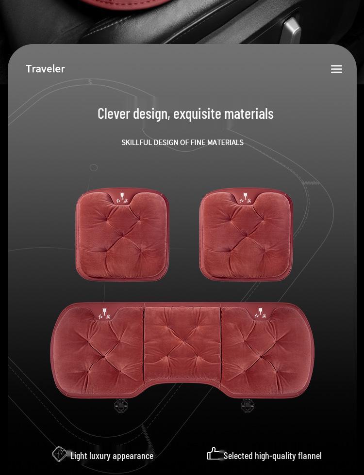 Winter Flannel Seat Cushions for Hongqi H5/HS5/HS3/H6/H9/E-HS9/HS7/HQ9 Cars