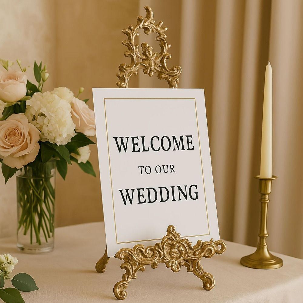 Zinc Alloy Photo Frame Holder Reusable Item Storage Rack Antique Decoration Ornament  Wedding Use