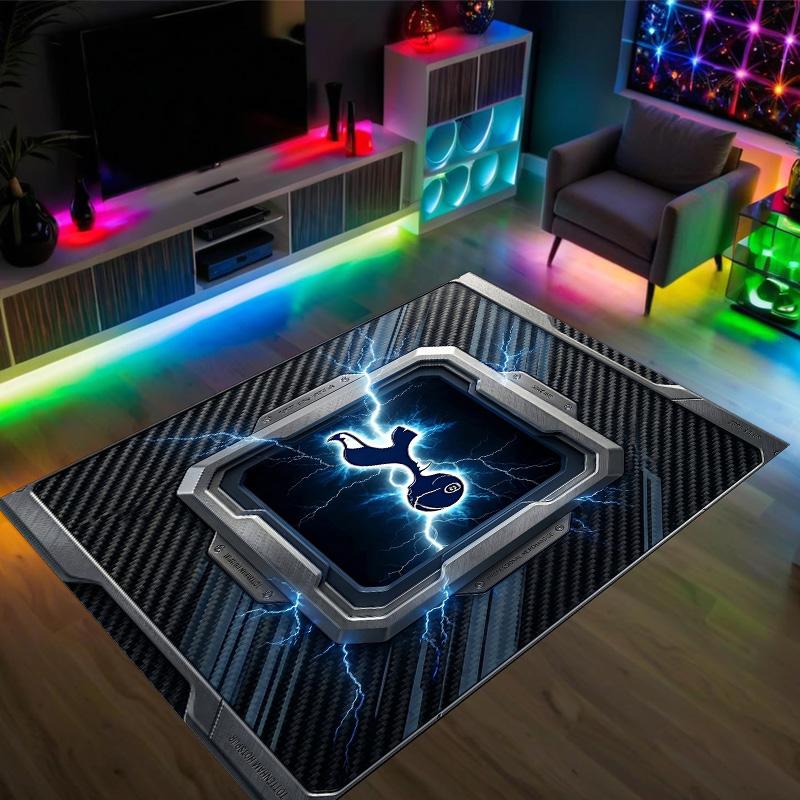 Tottenham Hotspur Design Crystal Velvet Carpet Cozy Non?Slip Printed Rug For Bedroom Living Room Entrance