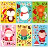 6 Sheets/Set Cartoon Christmas Theme Make a Face Stickers Children's Handmade DIY Sticker Puzzle for Gifts Packaging Decoration