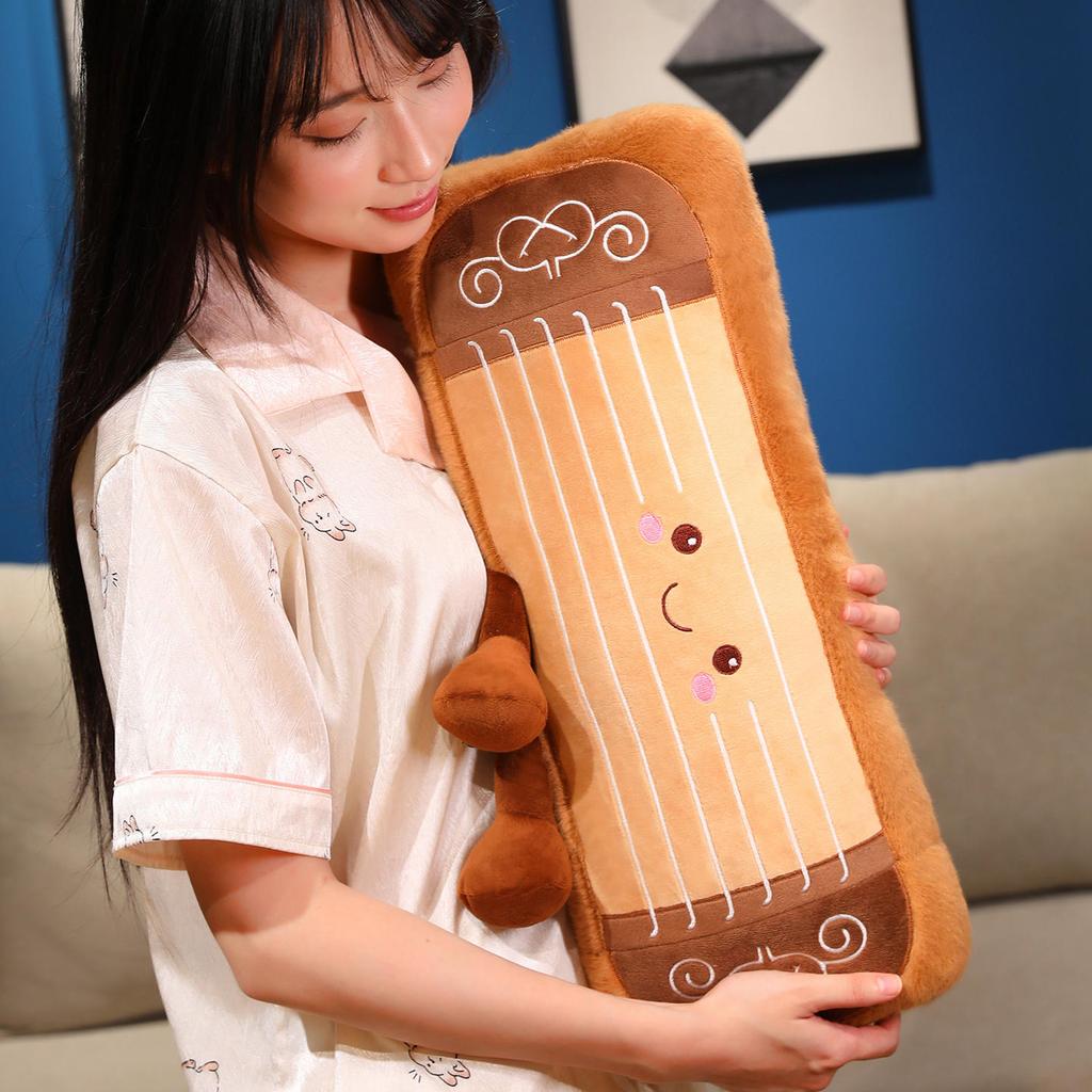 Classic Musical Instrument Guzheng Plush Toy Stuffed Humanoid Doll Pendant with Loop Plushie Decor for Bag Gift