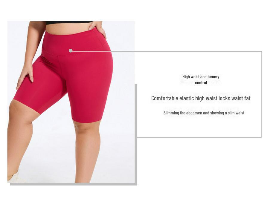 Women's High-Waist Peach Yoga Sports Pants - Elastic, Nine-Point Fit