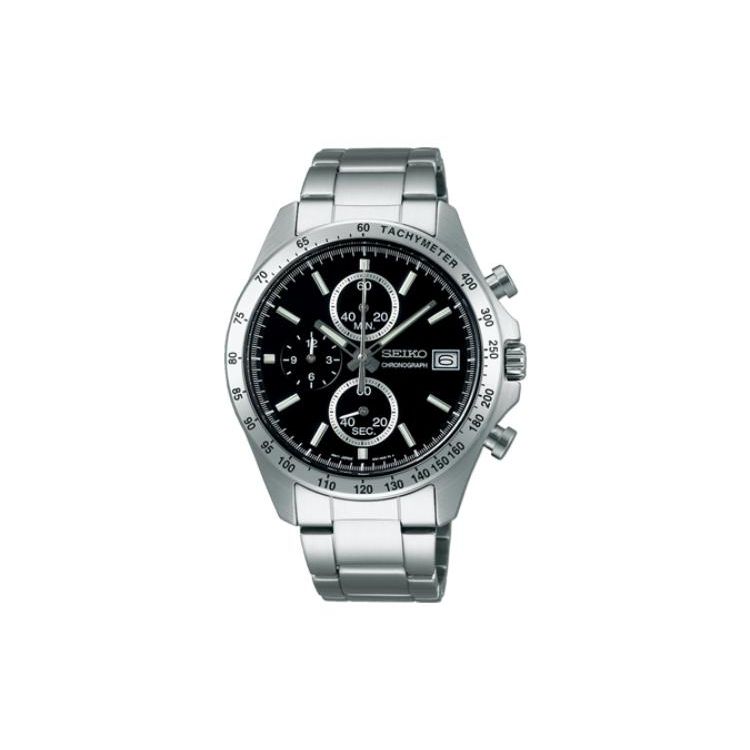 

Seiko Spirit Series Casual Business Quartz Movement Stainless Steel Strap Mens Watch Black Dial Men watches SBTR005 Silver Strap