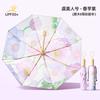 New 8-bone Hand Open Color Glue Fabric Parasol Three-fold Sunscreen Umbrella Folding Sun Umbrella Weather and Rain Muse Umbrella