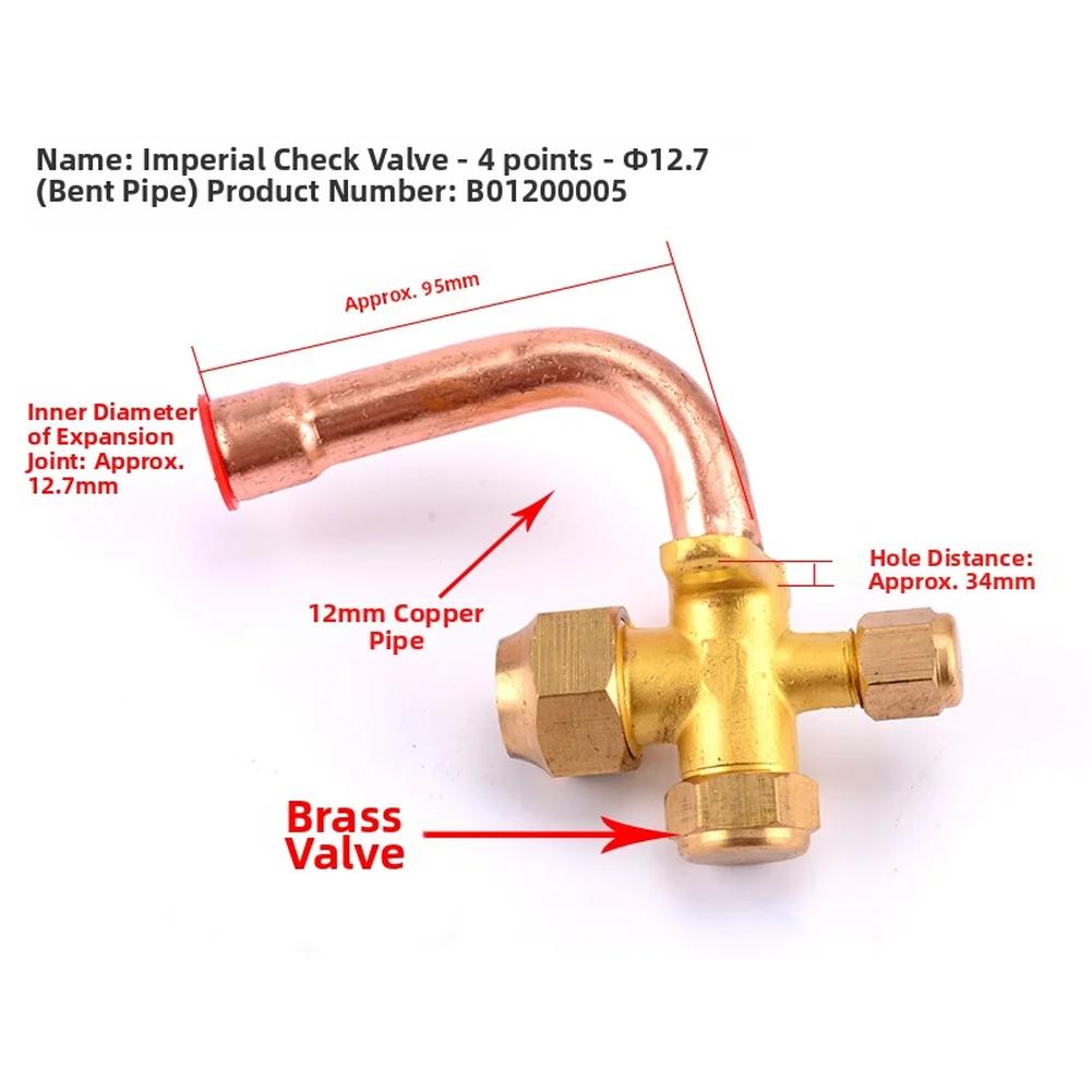 Three-Way Valve Brass Air Conditioning Shut-Off High Low Pressure For HVAC Split System Cooling Heating Maintenance