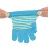 Venkovní Dívčí Chlapecké Zesílené Kreslené Dětské Prstové Rukavice s Potiskem Pruhů