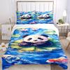 3pcs Panda Lotus Bedding Cover Set, Fashion Classic Popular Print Bedding Set, Soft Comfortable, All - Season Use, For Bedroom, Guest Room182