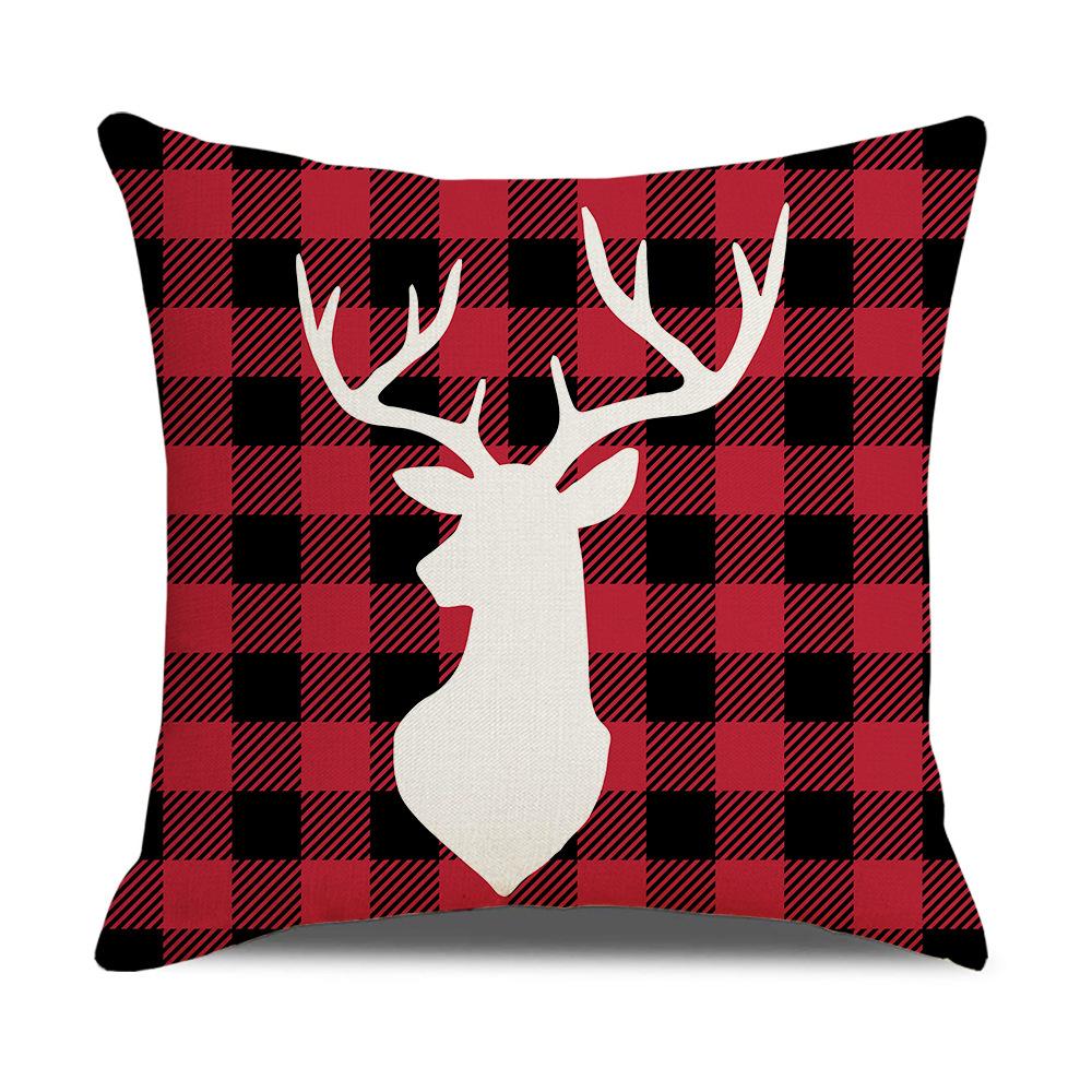 Roter Karomuster Weihnachts-Kissenbezug Leinen Sofa Kissenbezug Büro Kissenbezug Neuer Stil