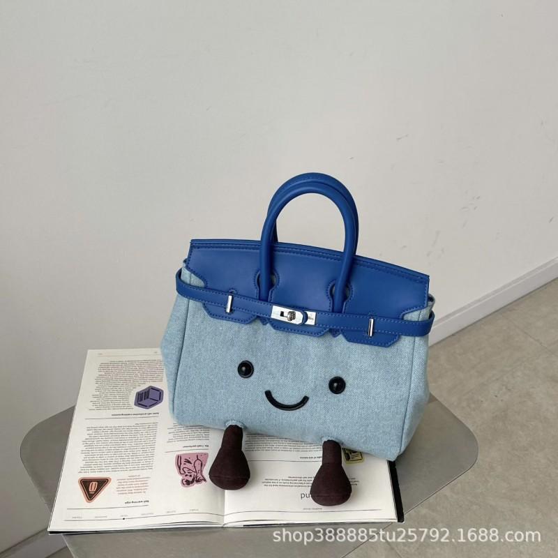 Cute Smiley Face Denim Canvas Crossbody