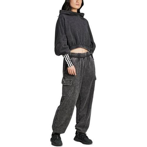 Adidas Originals CROP HOODIE Sweatshirt Women's Black JJ0333