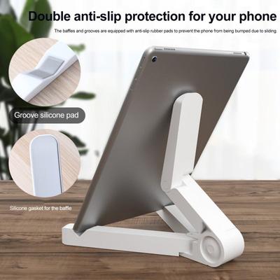 Plastic Tablet Holder Portable Travel Non-slip Adjustable Foldable Universal Tablet Mobile Phone Desktop Stand Phone Tablet Accessories