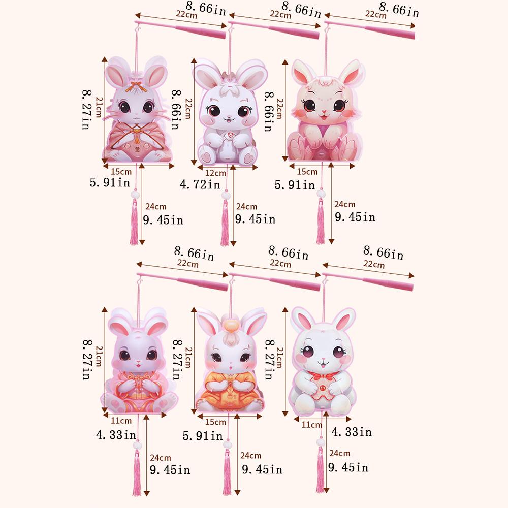 Cute Festival Lantern Material Kits DIY Craft Cartoon Rabbit Lamps  Women