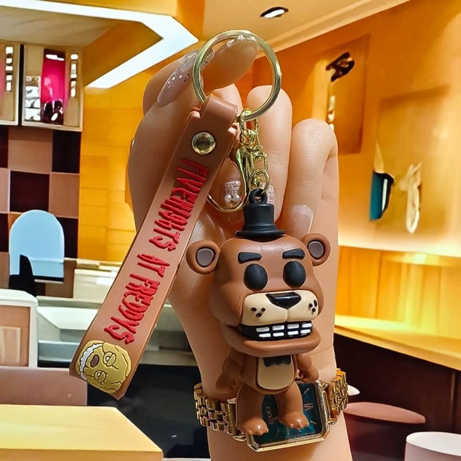 5PCS Cartoon Game Action Figure FNAF Freddy's Fazbear Bear Doll Model Toy Five Nights Freddy Keychain For Gift