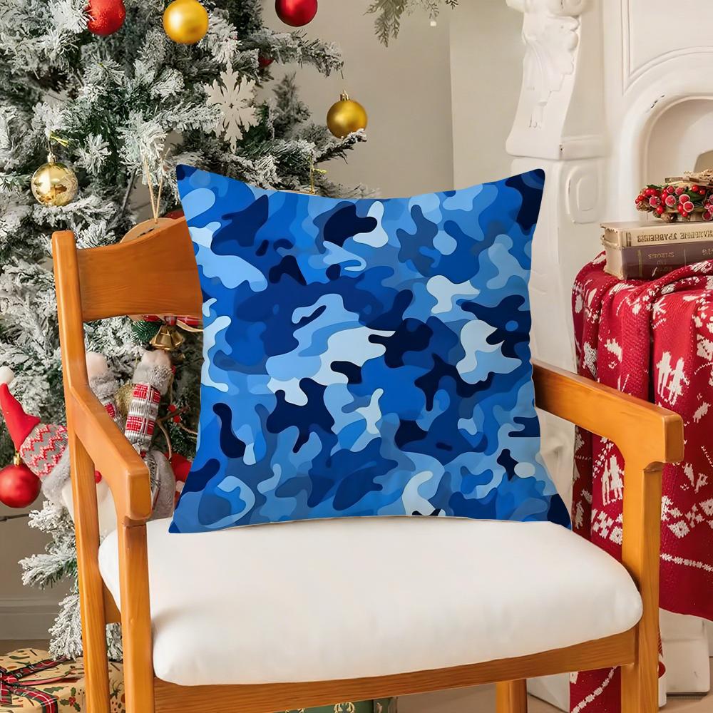Decorative Military Camo Pillow Case Silky Elegant Comfort Sofa Bed Invisible Zipper
