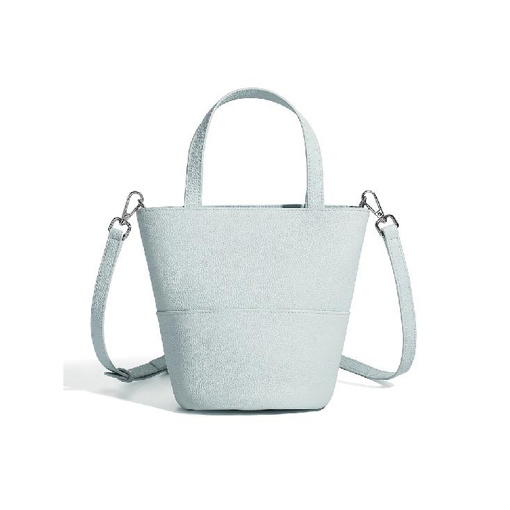 

Korean Niche Basket Bag New Genuine Leather Handheld Bucket Bag Single Shoulder Crossbody Bag Versatile Exquisite Handheld Women s Bag світло-синій колір