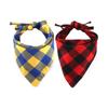 Pet Towel Triangle Towel Cotton Dog with Grid Triangle Towel Red 458 Pieces Soft Absorbent Material