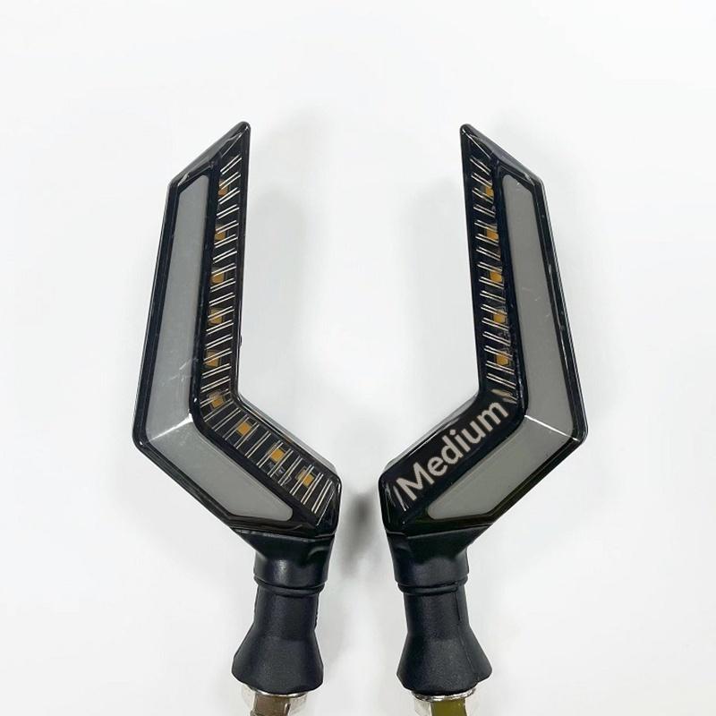 Motorcycle Modification Parts Dual-Color Flowing Angel Wing Turn Signals 12V Universal Dual-Color Flowing Led Turn Signals