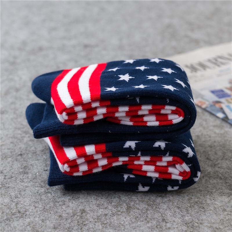 New US Flag socks women men Charm Hip Hop socks funny Fashion streetwear Cotton long tube Sock Party Gift