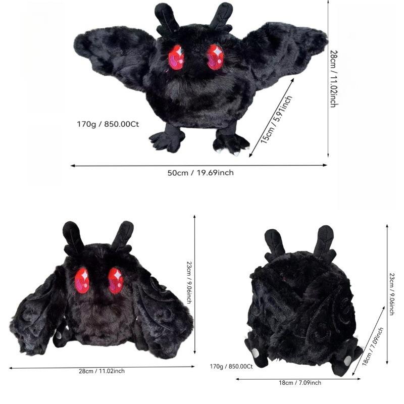 Peluche Falena Uomo 28cm Bambola Peluche Falena Uomo Horror Cartone Animato Anime Morbido Imbottito Bambola per le Feste Festival Giocattolo Peluche Regalo di Compleanno