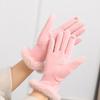 Solid Color Suede Gloves  Women Winter Gloves Fashion Full Fingers Mittens  Sports