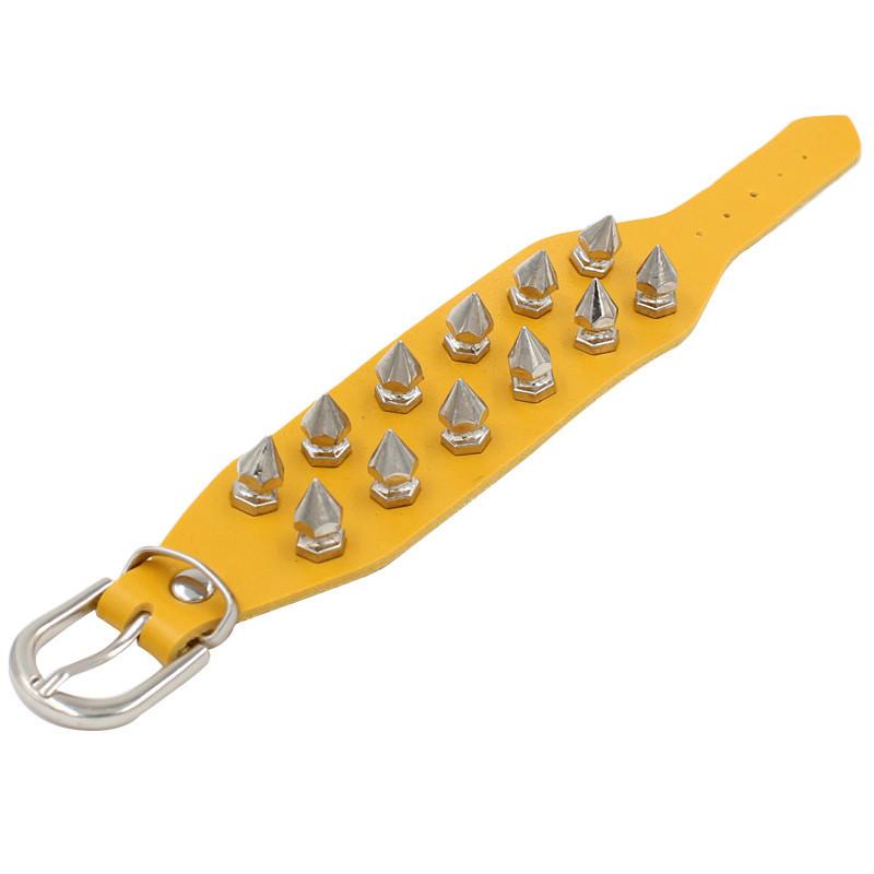 Punk Gothic Rock Cuspidal Spikes Niet Cone Stud Breite Leder Manschette Armband Armbänder Charme Armreif Mode Unisex Schmuck