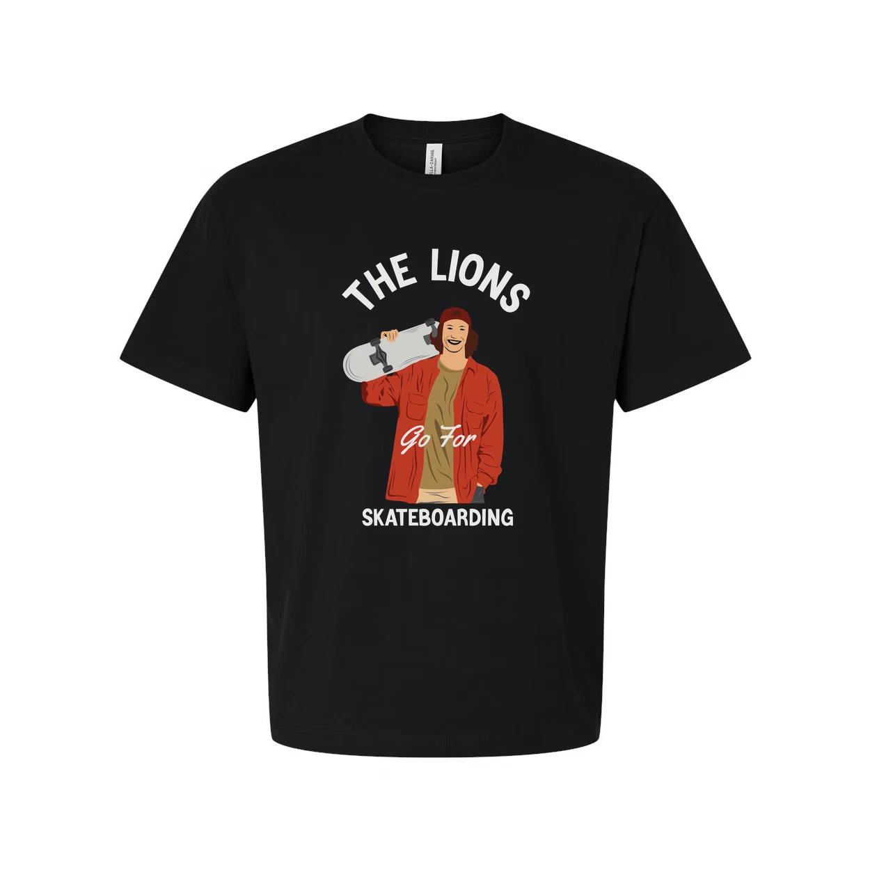 

The Lions Go For Skateboarding Graphic Unisex T Shirt Featuring Rider Illustrati XL