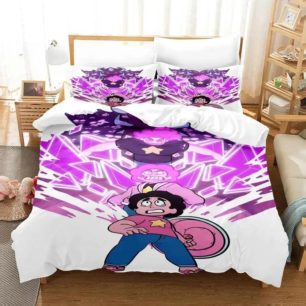 Nytt Kawaii Steven Universe Sängklädesset Enkelt Twin Full Queen King Size Sängset Aldult Barn Sovrum 3D-tryck Anime Lakan Set
