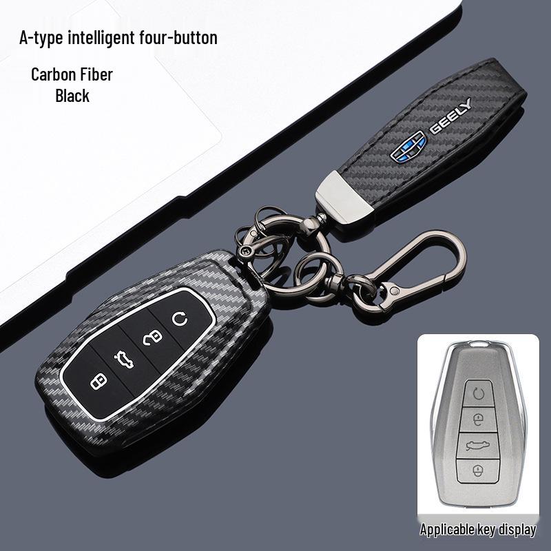 Étui pour clé pour modèles Geely: Emgrand, Xingyue, Boyue, Xingrui, Bin Yue, Bin Rui, Denim Galaxy - Coque de Protection avec Boucle