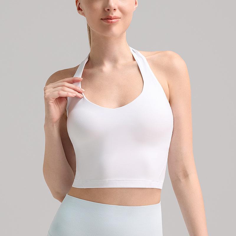 Align Series: European & American Sports Halter Neck Gathered Fitness Bra & Yoga Vest