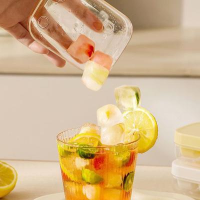 Silicone Ice Cube Tray with Lid Easy Release Mini Square Ice Mold for Freezer BPA-Free Stackable Ice Cube Maker Home Bar Essential