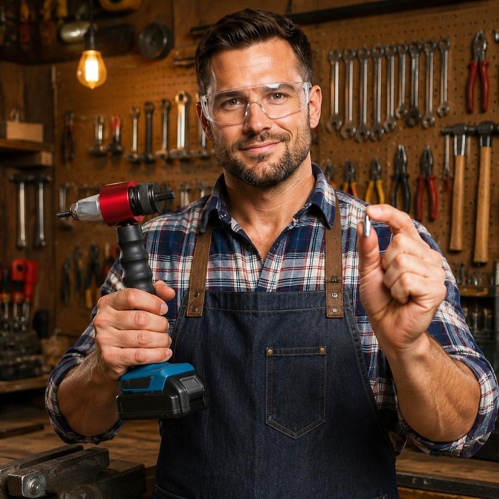 Electric Rivet Nut Gun Adapter Kit with Handle and Multiple Mandrels for Cordless Drill Riveting Tool and Rivet Nut Installation