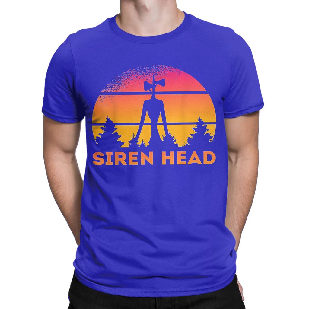 Siren Head Sunset Retro Graphic 100 Cotton Tshirt Siren Head Tees Tops For Unisex