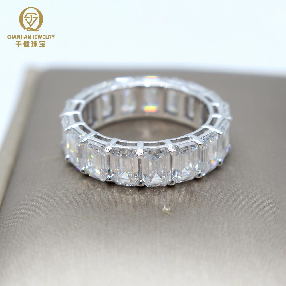 Gropshipping Elegant VVS Moissanite Round Diamond Custom 1ct Ring Sets Fashion Jewelry 925 Silver for Men