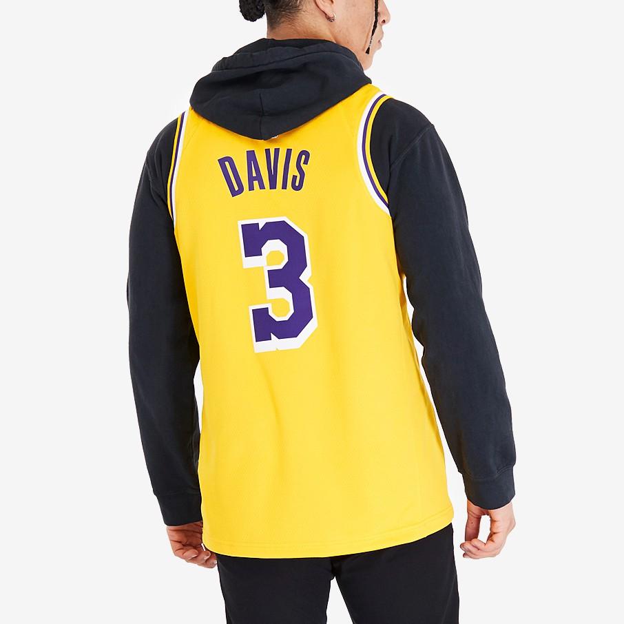 Nike NBA Lakers Anthony Davis No. 3 Breathable Jersey Men Tops Yellow AA7099-742
