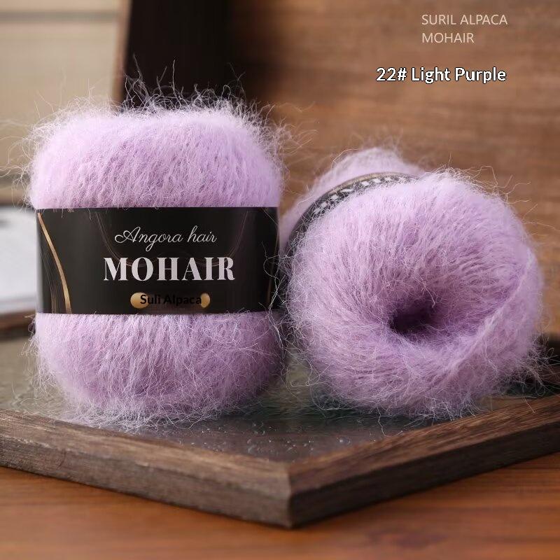 2 Stück mehrfarbiges Alpaka-Mohair Gradient gefärbtes Mohair Handgestricktes mittelschweres Muster Babywolle Schal/Decke