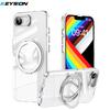 KEYSION Shockproof Transparent Case for MagSafe for iPhone 17e 2026 360° Magnetic Ring Stand Wireless Charging Matte Clear Cover