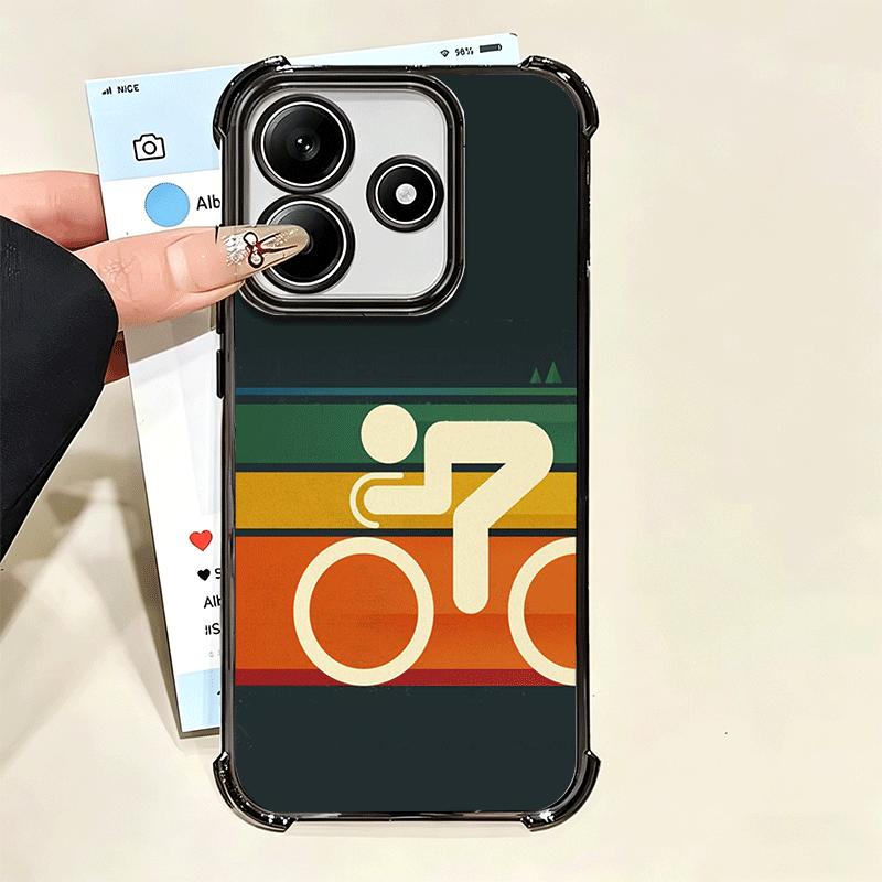 Bicycle Bike Sports Plating Phone Case For Xiaomi Poco X5 X6 X7 X8 Pro Max F8 Ultra F7 M8 M7 M5S Redmi 15C 15 14C 13C 13 X3 12C