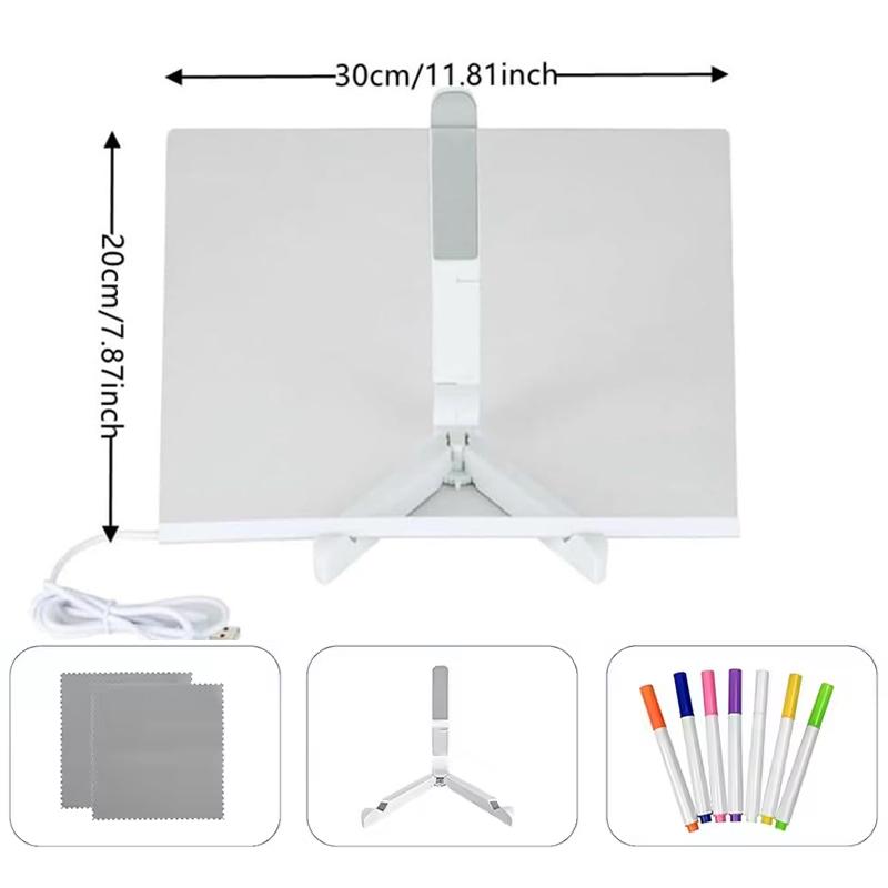 LED Luminous Blackboard Drawing Toys Magic Light Board Transparent Graffiti Coloring Art Acrylic Marker Message Board Kids Gift