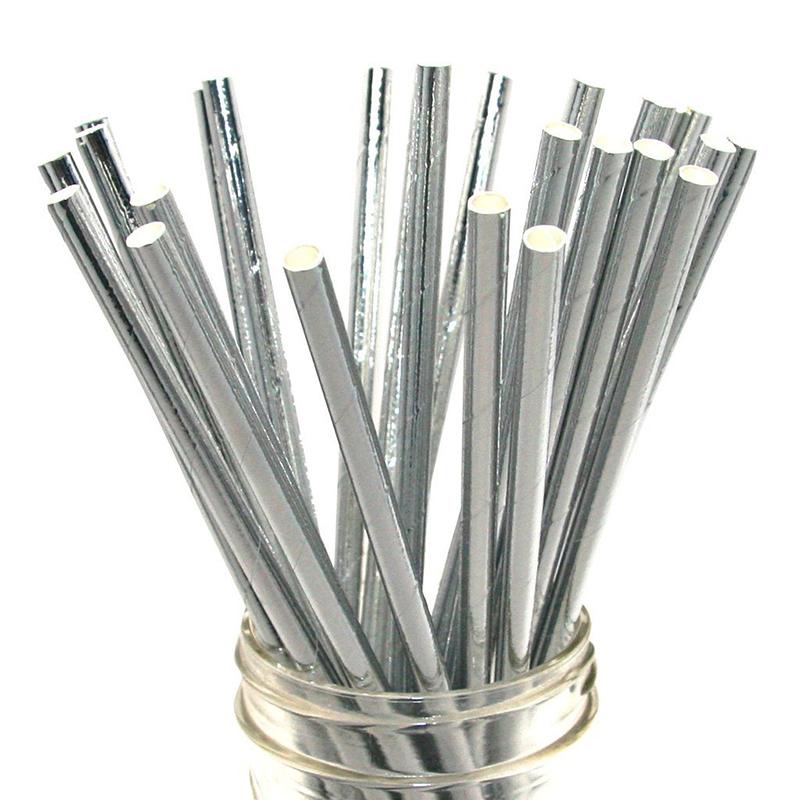 25 buc Paie de Băut de Unică Folosință din Hârtie Colorată, Folie Aurie/Argintie Curcubeu, Decor de Crăciun, Nuntă, Zi de Naștere, Articole de Petrecere